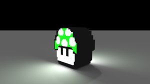 mario voxel mushroom 3d model