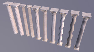 greek corinthian columns 3d 3ds