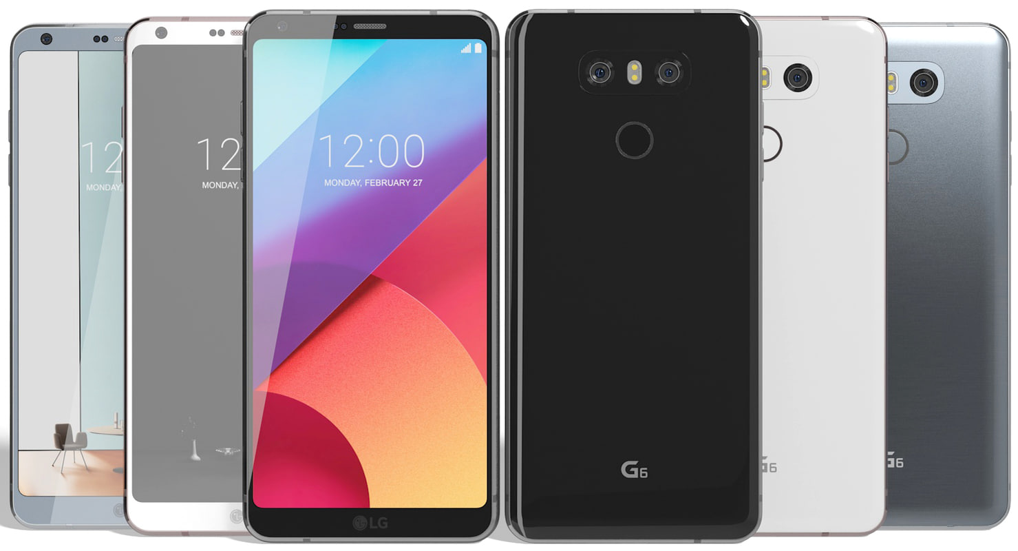 Realistic Lg G6 Colors 3d Model