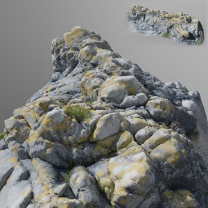 scanned stone cliff 001 3d max