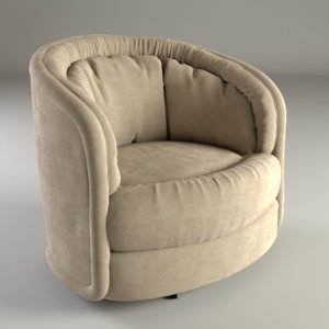 velvet swivel barrel chair 3d max