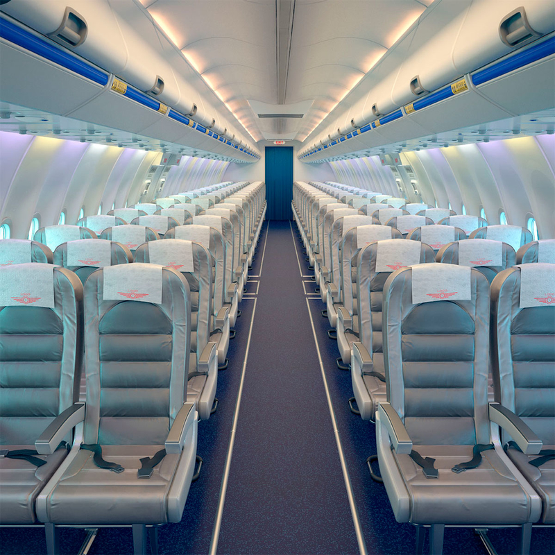 3d airplane cabin interior boeing 737