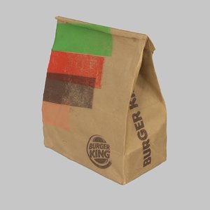 3d burger king bag