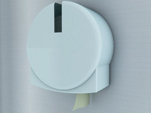 3d public toilet paper dispenser model