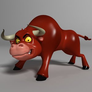 cartoon bull rigged 3d model