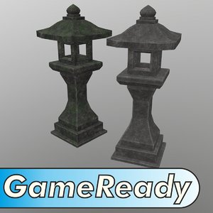 3d japanese stone lantern model