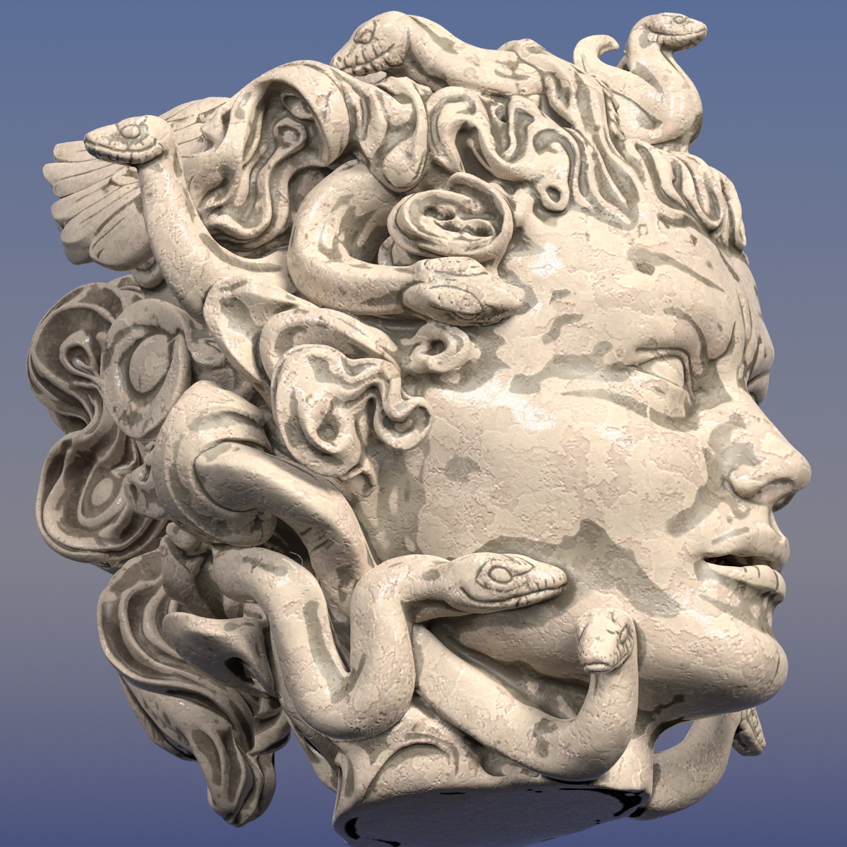 3d medusa head sculpture
