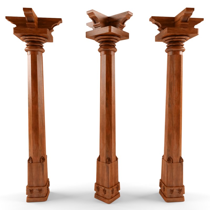  3d  model  chettinad antique pillar 