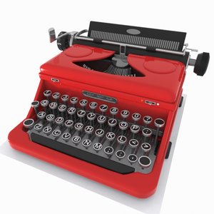 3d model typewriter toon