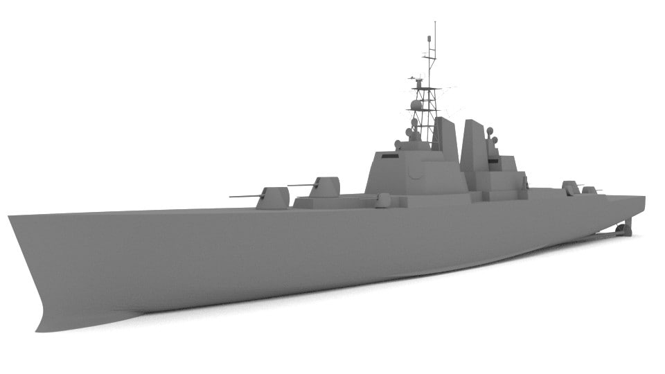 3d model blender military warship