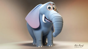 3d cartoon elephant model