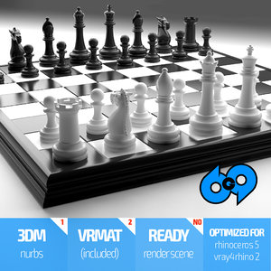 3d model rhino chess set
