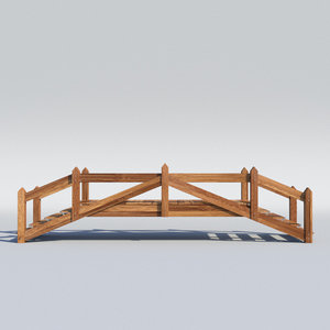 elegant wooden bridge wood 3d obj