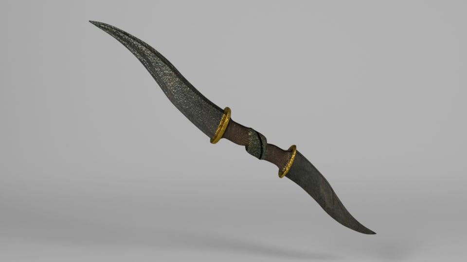 free double bladed sword 3d model