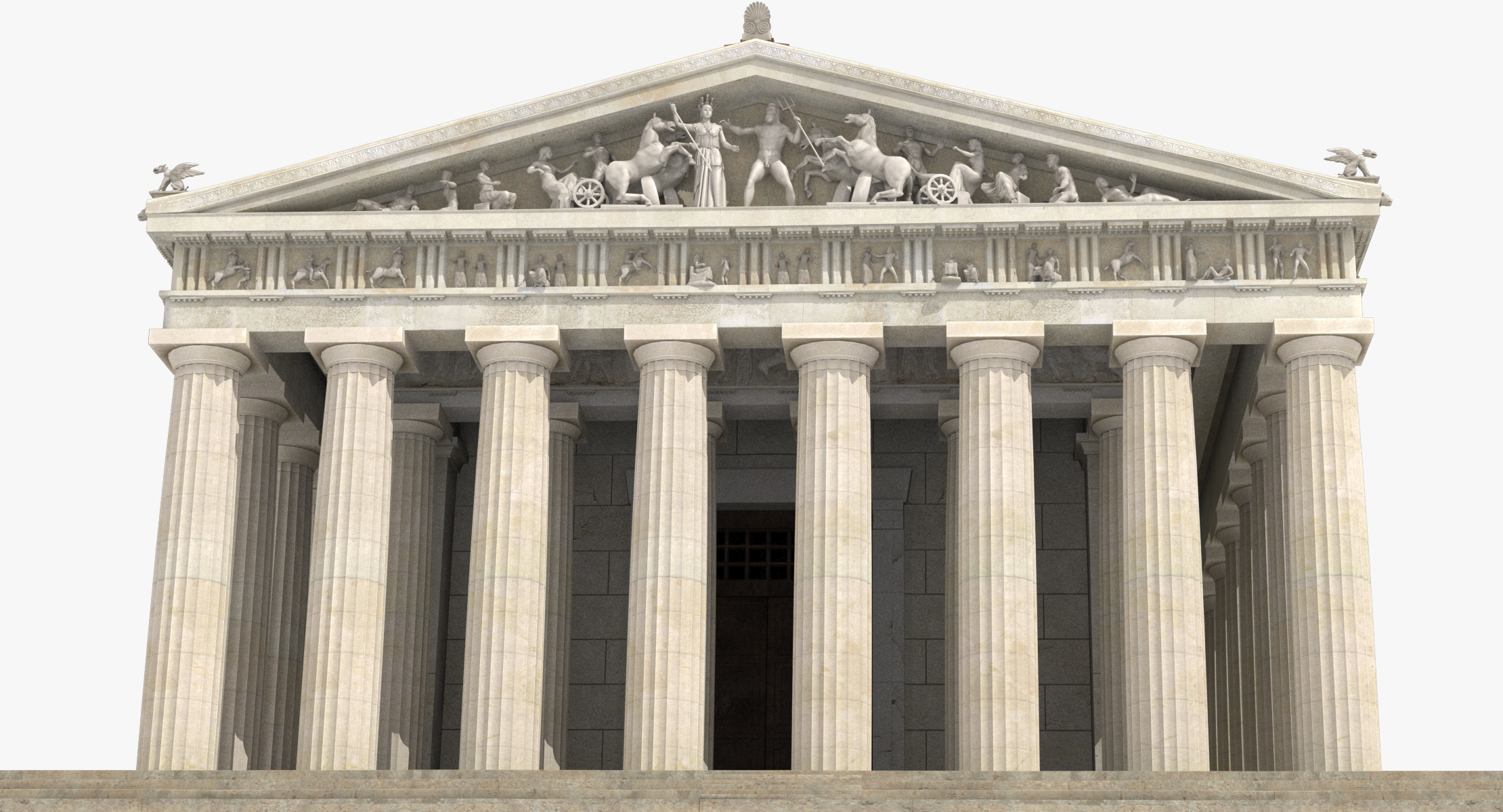 3d parthenon temple landmark model