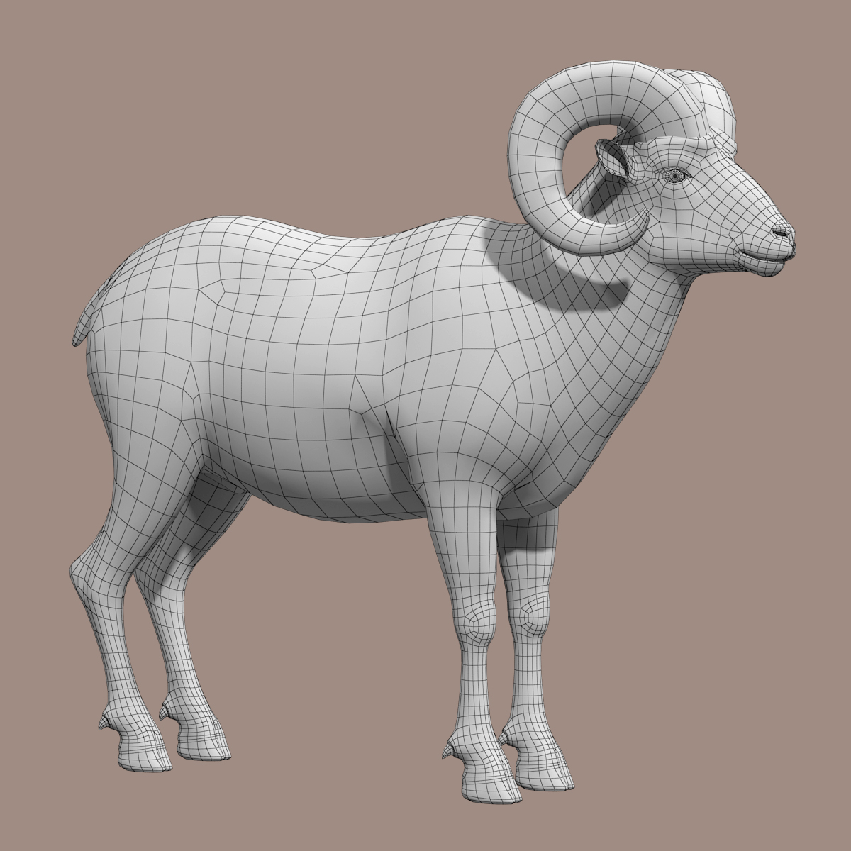 大角羊(fur)(rigged)3d模型