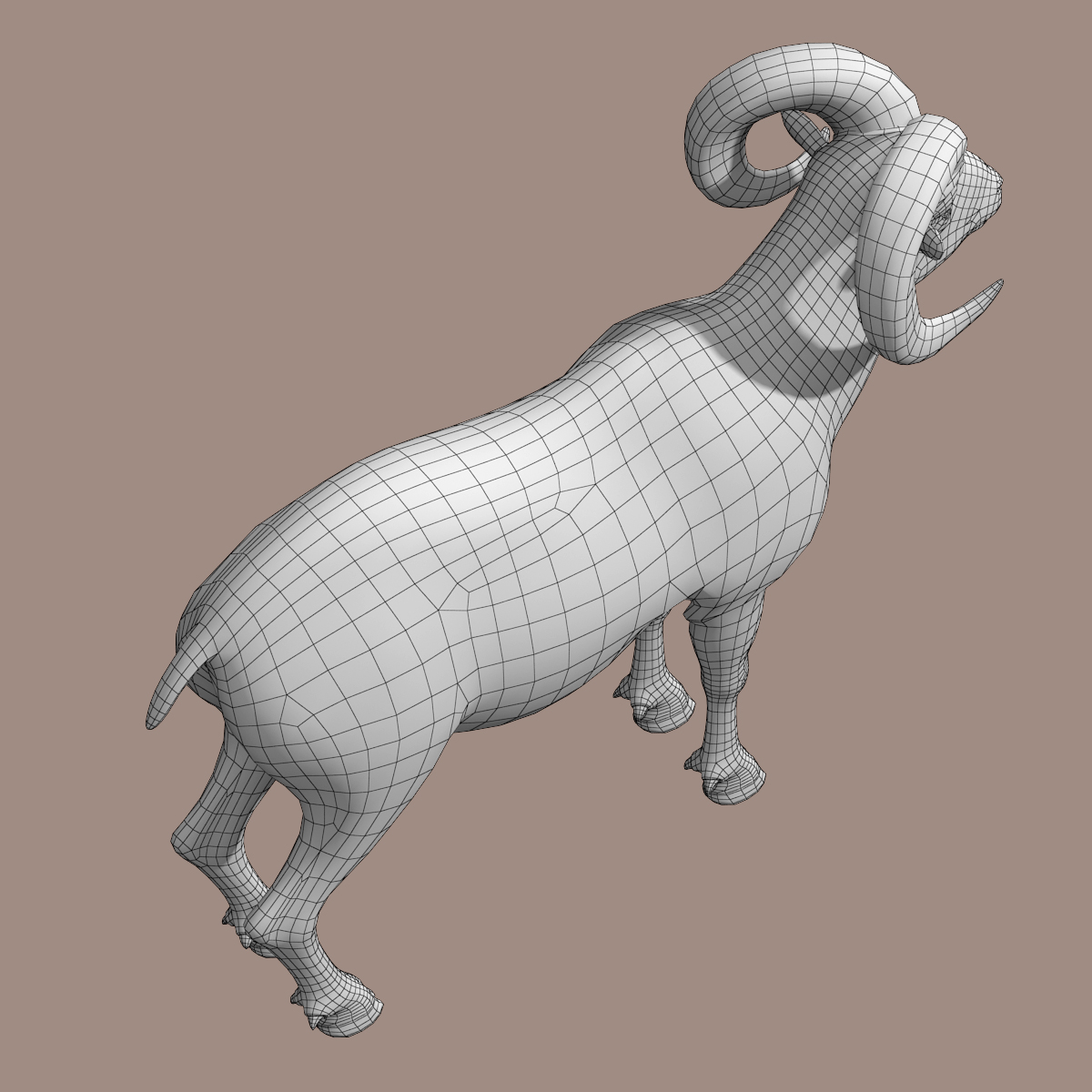 大角羊(fur)(rigged)3d模型