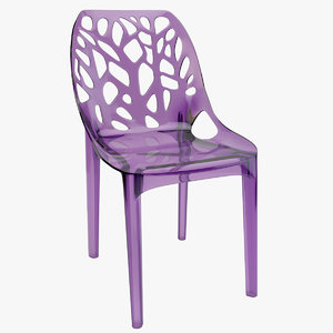 tree plastic transparent chair 3d max