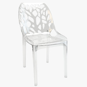 3d tree plastic transparent chair