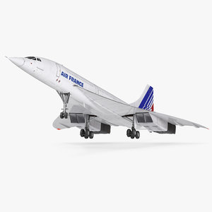 3d model concorde supersonic passenger jet