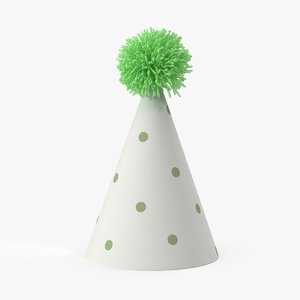 3d party hat 01 green