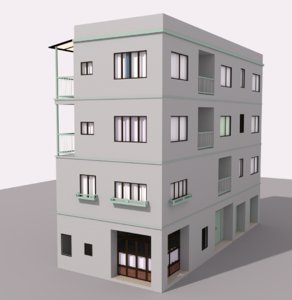 tokyo apartment building obj