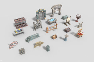 pack 20 dungeon props obj