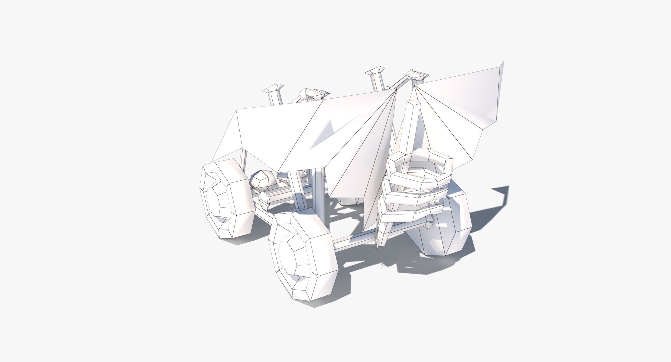 free skeleton character car 3d model