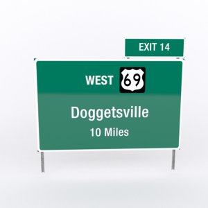 3d highway sign