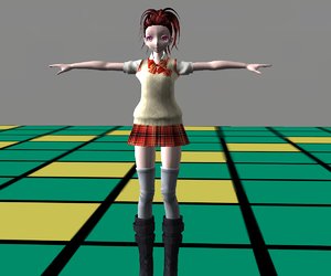 anime rigged character 3d model