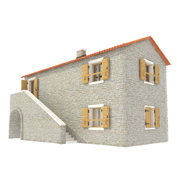stacked stone house 3d model