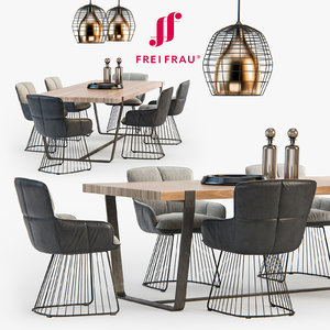 freifrau dining set 01 3d model