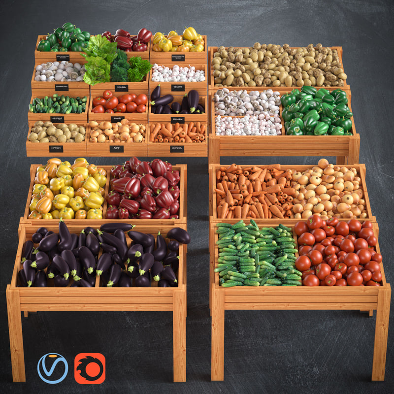  3d fresh vegetables model