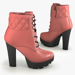 3d model suede ankle boot