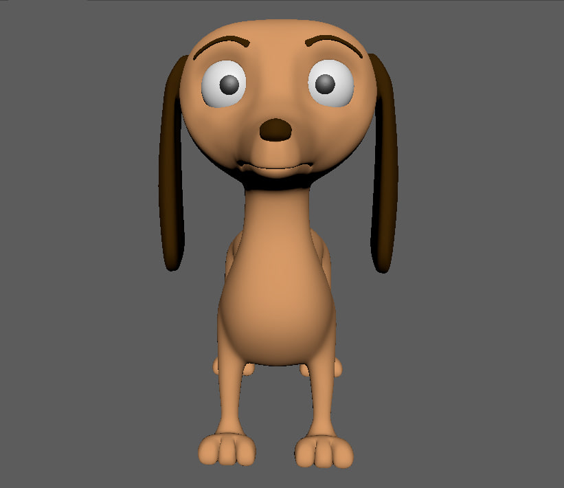 dog taksa cartoon 3d model