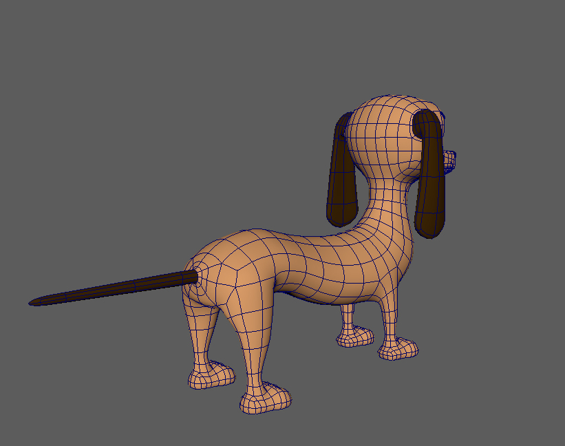 dog taksa cartoon 3d model