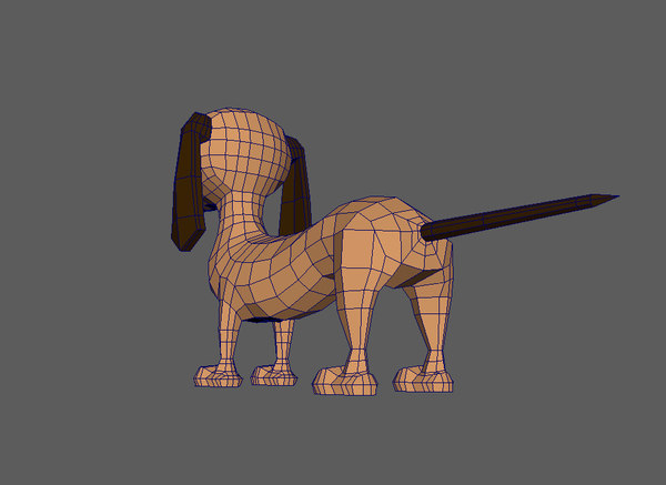 dog taksa cartoon 3d model