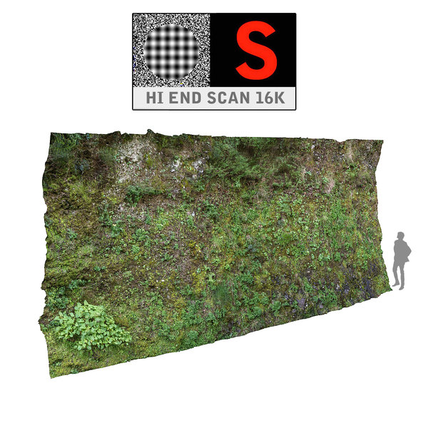3d model green wall 16k cliffs