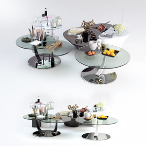 3d model set coffee tables attelan