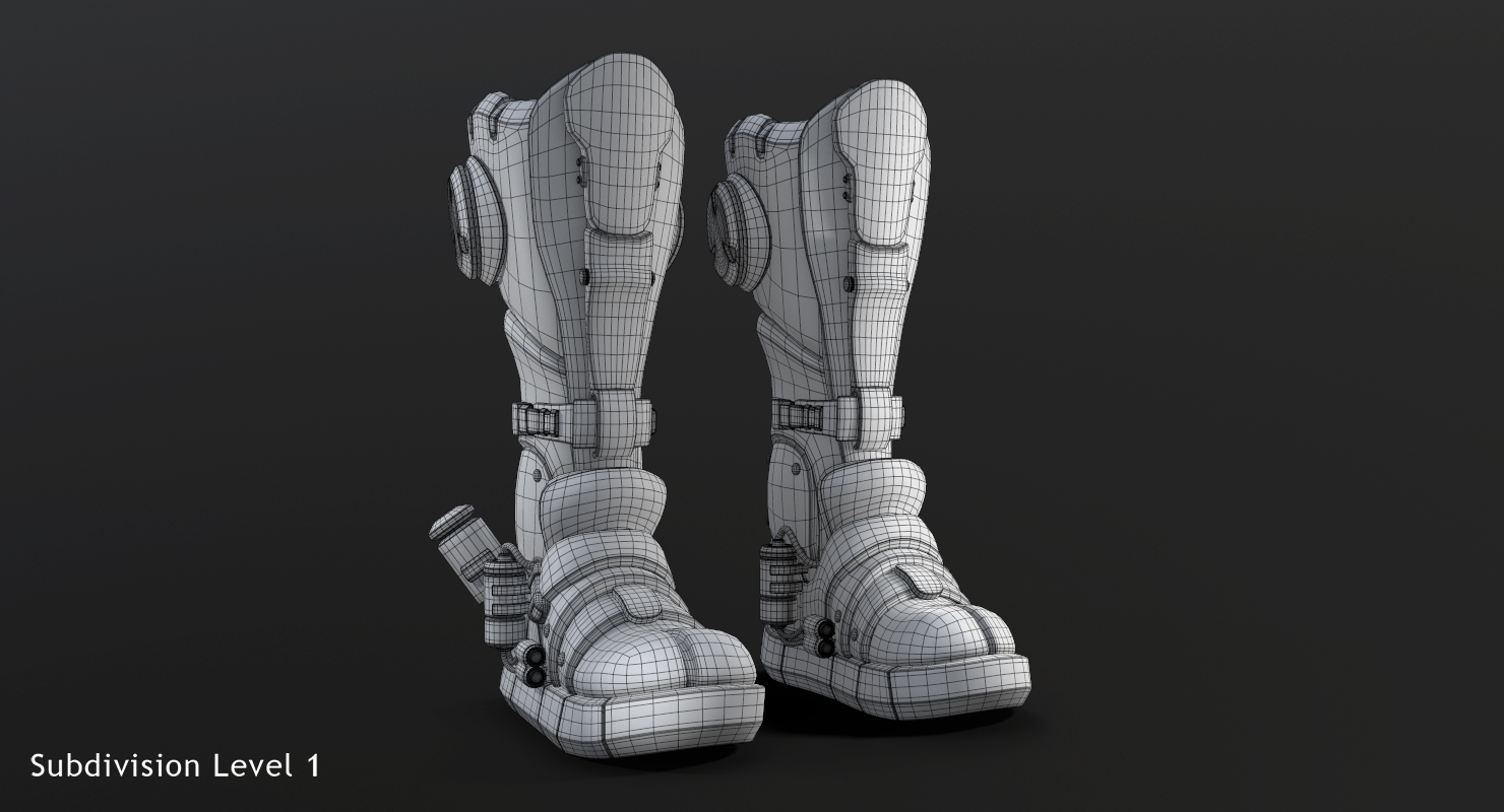 科幻靴子3d模型