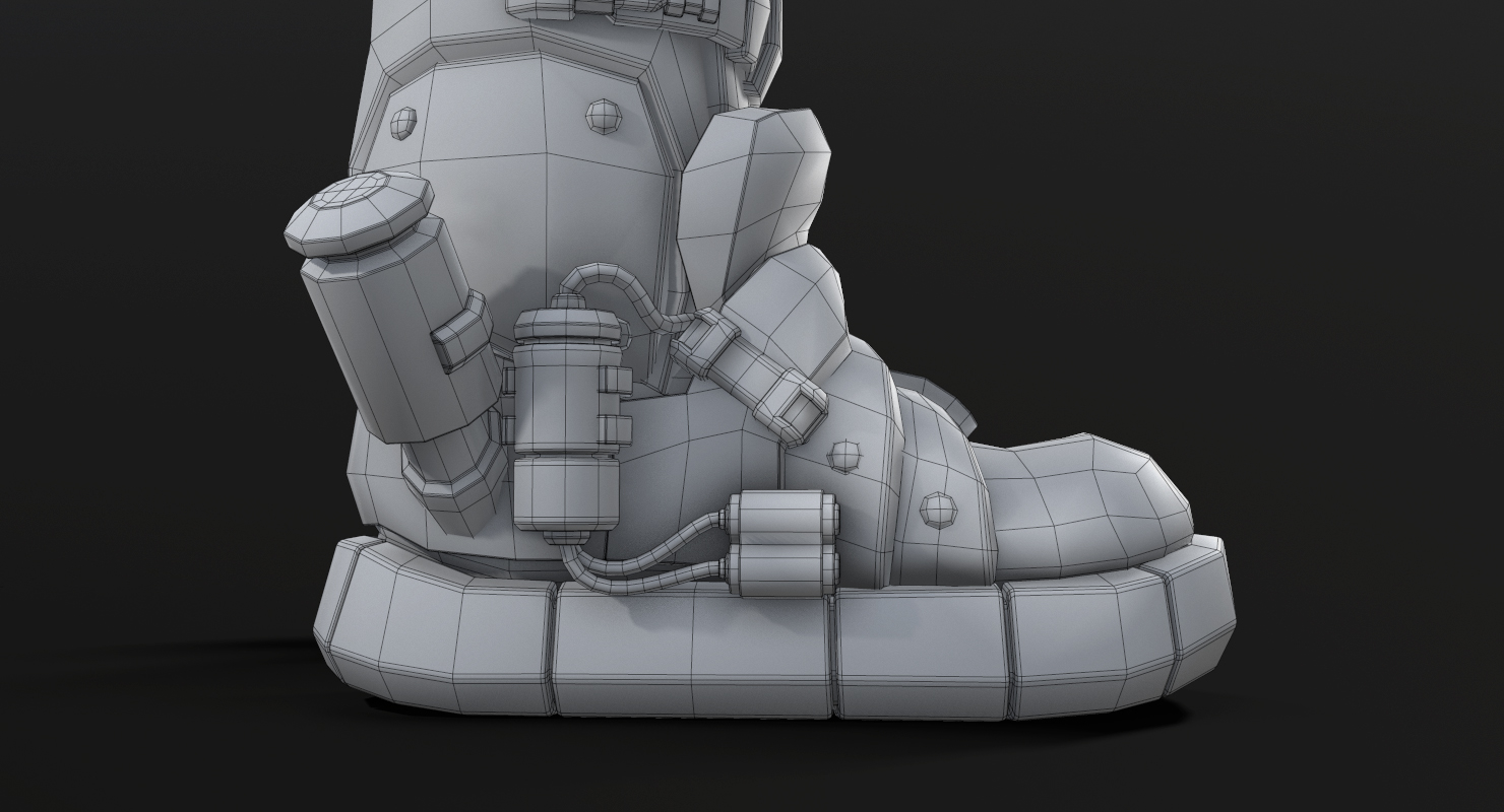 科幻靴子3d模型