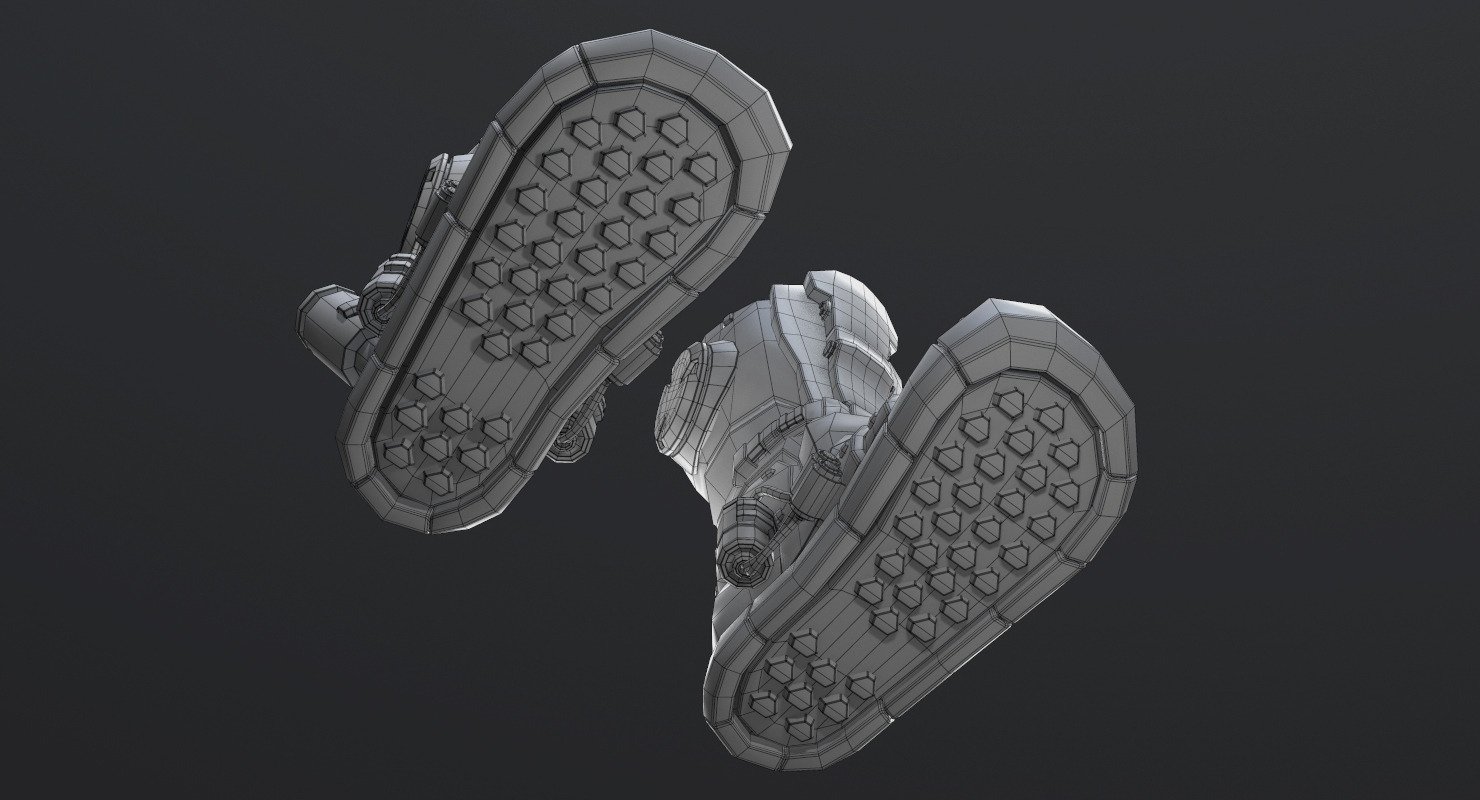 科幻靴子3d模型