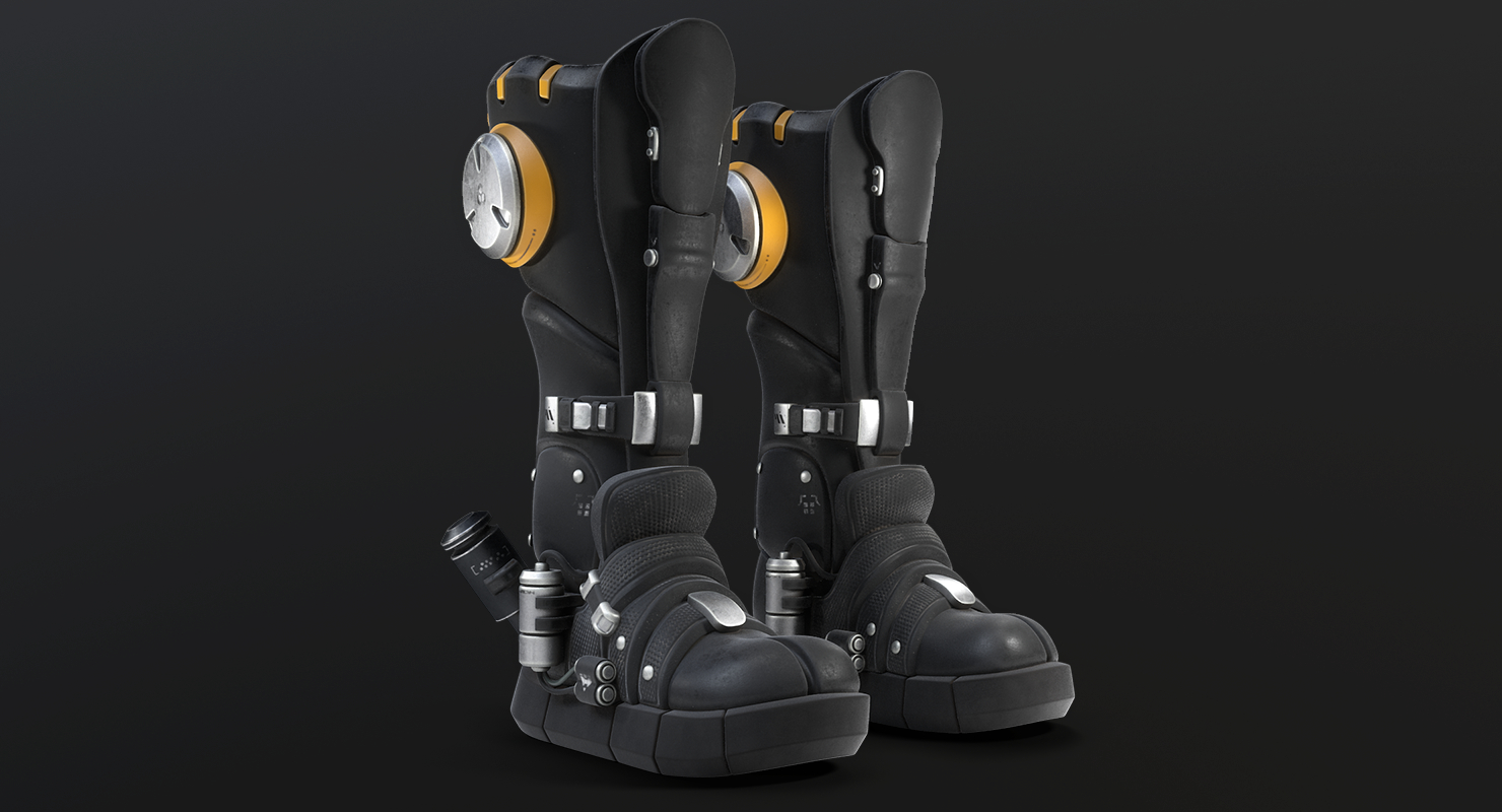 科幻靴子3d模型