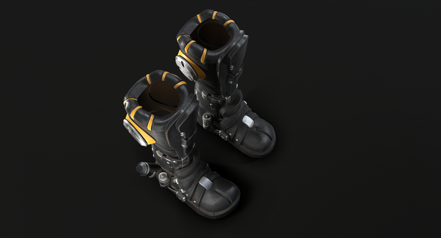 科幻靴子3d模型