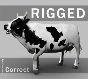 3d rigged cow