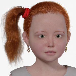 3d model rosemary realistic child rig