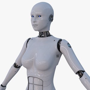 sci-fi female cyborg 3d max