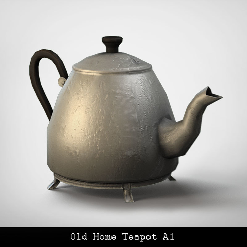 3d model old home teapot