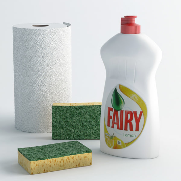 Kitchen Cleaning Stuff 3d Model