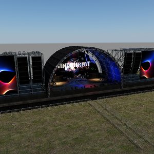 3d model of scene live stage lights
